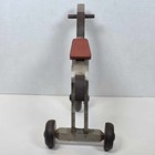 Antique Childrens Wooden Toy Horse Tricycle Wheels Silver Red Pull Along Decor