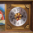 Emdur Unicorn Rainbow Pride Hanging Wall Clock Vintage Mcm Wood Grain 1980 s