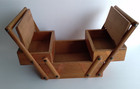Vintage Wooden Child s Small Cantilever Sewing Box