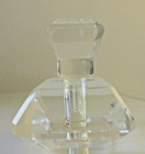 Vintage Clear Cut Lead Crystal Faceted Perfume Bottle W Stopper    Funnel