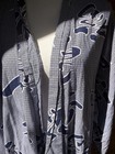 Original Japanese Yukata Kimono Cotton Blue Bathrobe Dress Size 58    Length