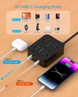 Flat Plug Surge Protector Power Strip 5 Ft Extension W 8 Outlet And 4 Usb Port