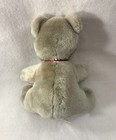 Vintage 9    Plush Teddy Bear Light Tan Brown Stuffed Animal With Red Ribbon Soft
