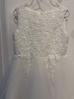 2 Girls White Lace   Tulle Flower Girl Dresses Size 5 And 8