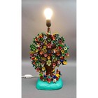 Manuel Lepe Puerto Vallarta Tree Of Life Mexican Folk Art Pottery Lamp  read 