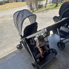 Graco Double Stroller Gray black Adjustable Canopy Basket For Infant Toddler