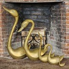Rare Complete Set Of Five Vintage Mcm Mid Century Modern Brass Swans - 29  Tall