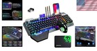 Wireless Gaming Keyboard And Mouse Combo  Rgb Backlit  Black  2 4ghz