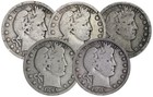 5x Random Date Silver Barber Quarter Vg fine Coin Lot  Twenty-five Cent Coin Lot