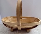 Vintage Wood Splint Buttocks Basket Primitive Farmhouse Gathering Basket