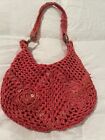 Limited Too Vintage Crochet Shoulder Mini Bag Solid Pink With Sequins For Child