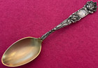 Rare  Bridal Rose By Alvin Sterling Silver Demitasse Spoon 4 1 8  Gold Wash Bowl