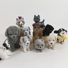 Miniature Puppy Dogs Cat Toys Figures Figurines Flocked 1-2 5 Inch  11 Pcs 
