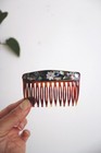 Vintage French Faux Tortoiseshell Side Hair Combs Abalone Mother-of-pearl Inlay