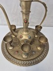Vintage Middle Eastern Jeweled Dallah Brass Coffee Set Turkish With Tray N3