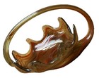 Vintage Mid Century Modern Hand Blown Swan Dish -murano Style Art Glass - Vg