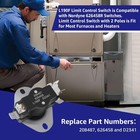 626458r L190f Limit Control Switch For Nordyne Furnace Heater 2 Pole D2341