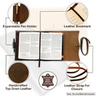 Hunter   Scribe Leather Large - Dark Brown Leather Book Or Bible Cover