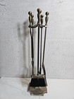 Vintage Fireplace Tool Set Bonze Steel Companion Set Home Decor - 5 Pc Set