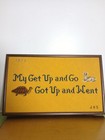 Vintage Tortoise Hare Mod Framed Cross Stitch  my Get Up And Go  1972 Aerosmith