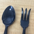 925 Sterling Silver Antique Art Deco Fleur De Lis Set Of Salad Spoon   Fork