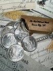 Lot Of 5 1878-1893 Cc Morgan American Silver Dollar Coin Roll -ms Bu Mixed Years