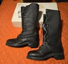 Vintage Tall Black Steel Toe Lace Up Military Boots Mens 10 5 W