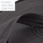 50 Yards Of 1 Inch Black Polypropylene Webbing     Heavy Duty Strap Material