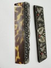 Vintage Silver Vanity Comb With Coral Gemstones Floral Design Tortoise Comb