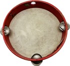 Antique    new Improved 1888    Tambourine     august Rosenberger    Vtg Hand Painted