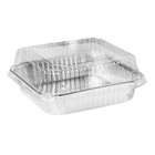 8  Aluminum Foil Square Cake Pan Disposable Baking Pastries Bread With Dome Lids