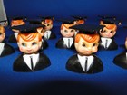 New Vintage Wilton 2  Boy Graduate Decor   Black Cap   Gown  12 Count 