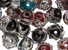  Lampworked Glass Multi Colored 10x8mm Bumpy Rondelle Bead Mix 50 Grams 40-50 