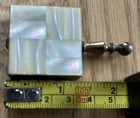 Vintage Mother Of Pearl And Brass Square Cigarette Compact Purse Pocket Ashtray