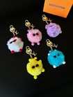 Cute Fluffy Pom Pom Bag Charm Monster Keyring Fuzzy Fur Pendant Ornament Gift