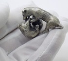 Vintage Italian Handmade Genuine Silver Playful Puppy Dogs Large   Rare Figurine