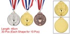 30pcs 2-inch Gold Silver Bronze Award Metals With Ribbon 1st 2nd 3rd Prize