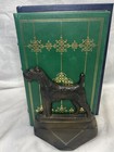 Pair 1929 Pal Bronze Art Deco Base Airedale Terrier Dog Bookends door Stops 6   h