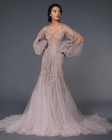 Elegant Evening Dresses Mermaid O-neck Lace Appliques Prom Gowns Party Dresses