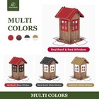 Cute Bird House Feeders For Outside  Hanging Metal Bird Feeder With 4 Ports  Out