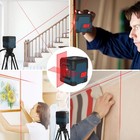 Red Self-leveling Cross Line Laser Level 360 Degree - Battery  Carry Pouch