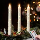 Flameless Cone Candle With Built-in Star String Light  11-button Remote White