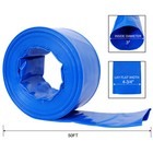 Discharge Hose 3-inches X 50ft Pvc Lay Flat Hose Backwash Drain Hose W  Clamps