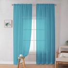  Sheer Curtains 72 Inches Long 2 Panels For 42 w X 72 l  pack Of 2  Turquoise