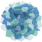 Sea Glass For Crafts - 14oz Frosted Seaglass Pieces - Blue  Aqua Green  White