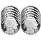 1 Oz Siver Round Buffalo  tube Of 10   999 Fine Siver