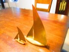2 Solid Brass Small   Large Mcm Sailboats Sailors Nautical
