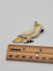 Vintage Enamel Cockatoo Parrot Bird Brooch Pin