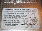 Mr  Steam Led Light Constant Current Class 2 Led Driver Output  13-24 Vdc  300ma