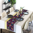 Dia De Los Muertos Table Runner Cinco De Mayo Rustic Linen Mexican Sugar Skull D